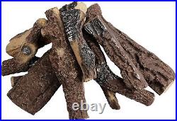 10PCS Gas Fireplace Log Set and Gas Fireplace Embers for Gas Fireplace, Fire Pits