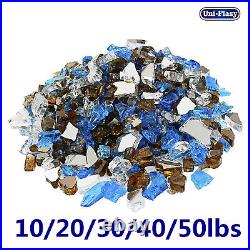 10/20/30/40/50 Pounds Gas Fire Glass Fire Pit Fireplace Crystals Rocks 1/2 inch