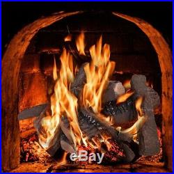 10 Pcs Ceramic Gas Fireplace Log Set Propane Fireplace Imitation Wood Log Set