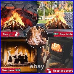 10 Pcs Gas Fireplace Log Set, Ceramic Wood Fake Log for Firebowl Fire Pits