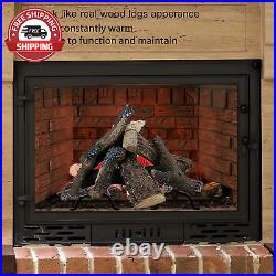 10 Pcs Gas Fireplace Log Set, Ceramic Wood Fake Log for Firebowl, Propane & Natu