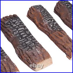 10 Piece Ceramic Logs for Gas Fireplace Faux Fireplace Logs for Ventless Vented
