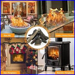 10 Piece Gas Fireplace Logs Ceramic Wood Log Set for Vented Propane Gas Inserts
