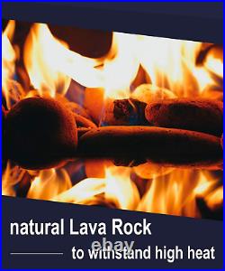 10 Pound Lava Rocks and 10-Piece Ceramic Logs for Gas Fireplace, Fire Pit