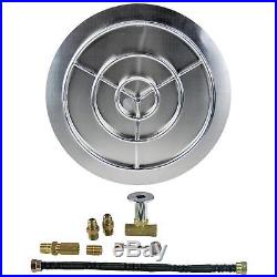 18 24 30 36 Stainless Steel HD Burner Pan with Burner Ring Fire Pit Kit NG LP