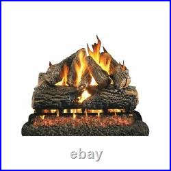 18 Charred Oak Set with G45 Triple T Burner System Natural Gas, Real Fyre