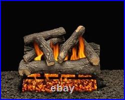 18 Dundee Oak Logs with Single Burner Pilot kit and V. Flame Remote Ready LP
