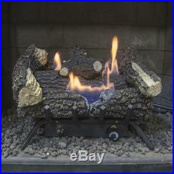 18 Vent Free Dual Fuel Gas Fireplace Wildwood Logs Lava Rocks Set Indoor Heater