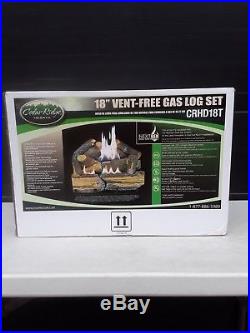 18-in 30,000-BTU Dual-Burner Vent-Free Gas Fireplace Logs WithThermostat #CRHD18T