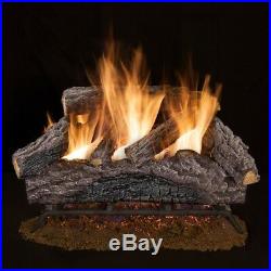 18 in. Charred River Oak Vented Natural Gas Log Set Dual Burner By Emberglow