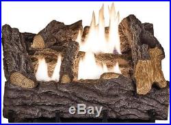 18 in. Dual Fuel Fireplace Logs Natural Gas Liquid Propane Vent Free Control