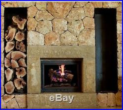 18 in. Natural Gas Fireplace Logs Vented Fire Log Insert Realistic Dual Burner
