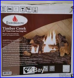 18 in. Timber Creek Vent Free Dual Fuel Gas Log Set, Manual Control By Emberglow