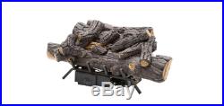 18 in Vent-Free Natural Gas Fireplace Logs with Remote Detailed Realistic