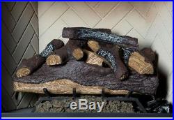 18 in Vented Natural Gas Fireplace Log Set Decorative Realistic Fire Logs Insert
