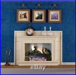18 in Vented Natural Gas Fireplace Log Set Decorative Realistic Fire Logs Insert