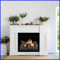 22 In. W Vent-Free Propane Gas Fireplace Log Set Winter Oak Thermostat Control