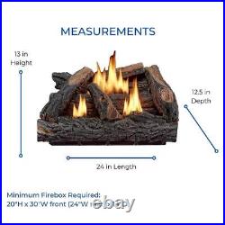 24 In. 32,000 BTU T-Stat Control Country Oak Vent Free Dual Fuel Gas Log Set