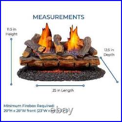 24 In. 33,000 BTU T-Stat Control Split Red Oak Vent Free Dual Fuel Gas Log Set