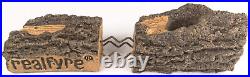 24-Inch Burnt Rustic Oak Gas Log Set with Vented Natural Gas G45 Burner Match
