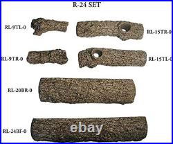 24-Inch Golden Oak Gas Log Set with Vented Natural Gas G4 Burner Manual Safety