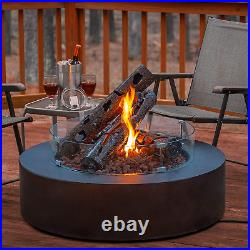 24 Inch Steel Fire Pit Log Decorative Interlocking Metal Firewood, Absorbs and