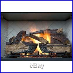 24 Large Natural Gas Fireplace Log Set Vented Realistic Split Fire Logs Insert