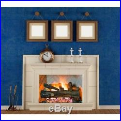 24 Natural Gas Fireplace Log Set Vented with Remote Realistic Appalachian Oak