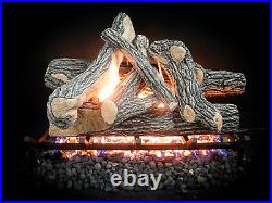 24 Premium Gas Logs for Vented Fireplaces, Natural Gas or Liquid Propane Gr
