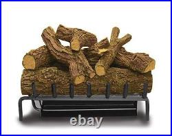 24 Premium Single Master Flame Sand NG Burner with Red Oak Log Set