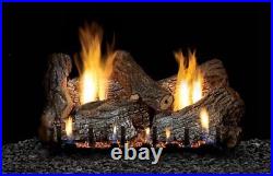 24 Sassafras Vent Free Gas Logs with On/Off Flame Height Control Remote LP