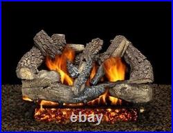 24 Seville Charred Logs with Single Burner and Variable Flame Remote Ready NG