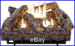 24 Timber Creek Vent Free Dual Fuel Gas Fireplace Faux Log Set with Thermostat