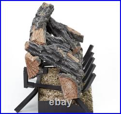 24 in. 55,000 BTU Match Light Mountain Oak Vented Natural Gas Log Set