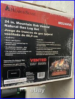 24 in. 55,000 BTU Match Light Mountain Oak Vented Natural Gas Log Set Brand New