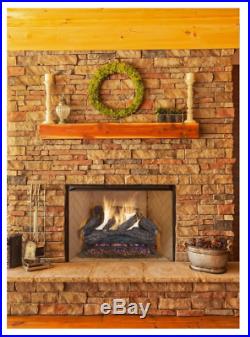 24 in. Charred River Oak Vented Natural Gas Log Set Fireplace Logs Burner Dual