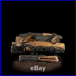 24 in. Large Fireplace Log Set Vent Free Propane Gas Decorative Fire Logs Stone