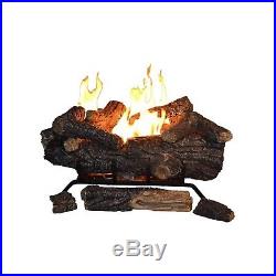 24 in. Large Premium Fireplace Log Set Propane Gas LP Vent Free Fire Logs Remote