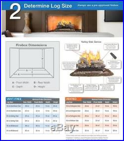24 in. Natural Gas Fireplace Logs Vented Set 55000 BTU/hr with LP Conversion Kit