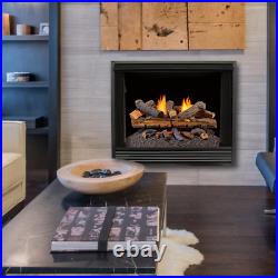 24 in. Vent-Free Gas Fireplace Logs with Remote in Stacked Red Oak