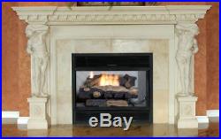24 in. Vent-Free Natural Gas Fireplace Logs Thermostat Control Heating Insert