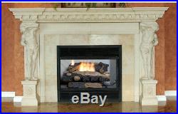 24 in. Vent-Free Natural Gas Fireplace Logs Thermostat Control Heating Insert