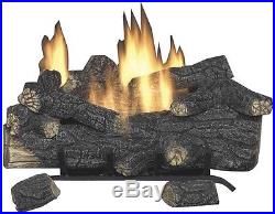 24 in. Vent-Free Natural Gas Fireplace Logs withRemote Control ODS Heat 1,300sq. Ft