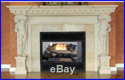 24 in. Vent Free Propane Gas Fireplace Logs Fire Log Set with Thermostat Control