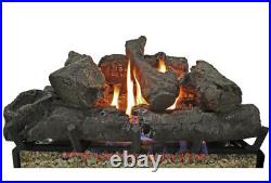 24 in Vent Free Propane Gas Fireplace Logs/Grate Insert Adjustable Flame Height