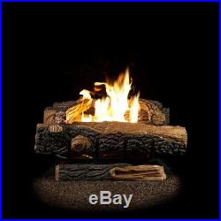 24 in. Vent-Free Propane Gas Fireplace Logs with Thermostatic Control Oakwood