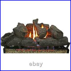 24 in. Vent Propane Gas Fireplace Logs Insert Adjustable Flame Height Fire