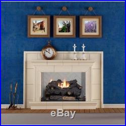 24 in. Ventless Gas Fireplace Logs Propane Gas with Remote Control 39000 BTU New