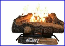 24 in Ventless Propane Gas Fireplace Log Set Control Logs Insert Best Unvented