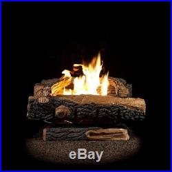 24 inches. Vent-Free Natural Gas Fireplace Logs Oakwood Dual U-shaped Burner New